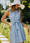 Blue Summer Boho Short Dress